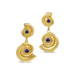 Daphine Agathe Earrings in gold with lapis lazuli