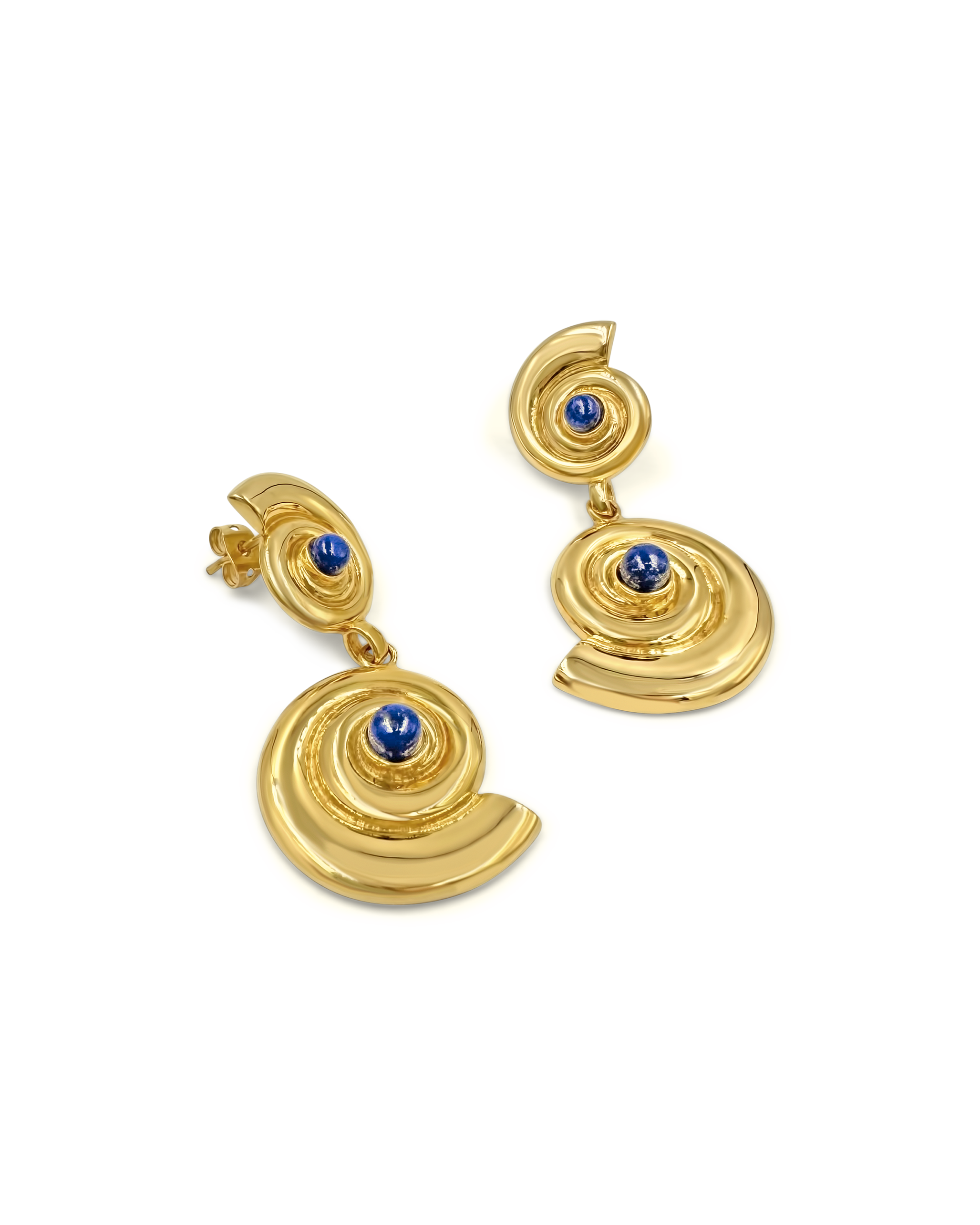 Daphine Agathe Earrings in gold with lapis lazuli