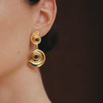 Daphine Agathe Earrings in gold with lapis lazuli