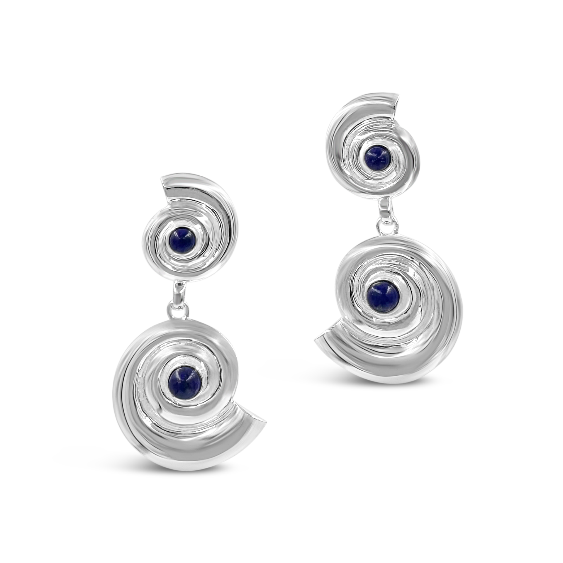 Daphine Agathe Earrings in silver with Lapis Lazuli