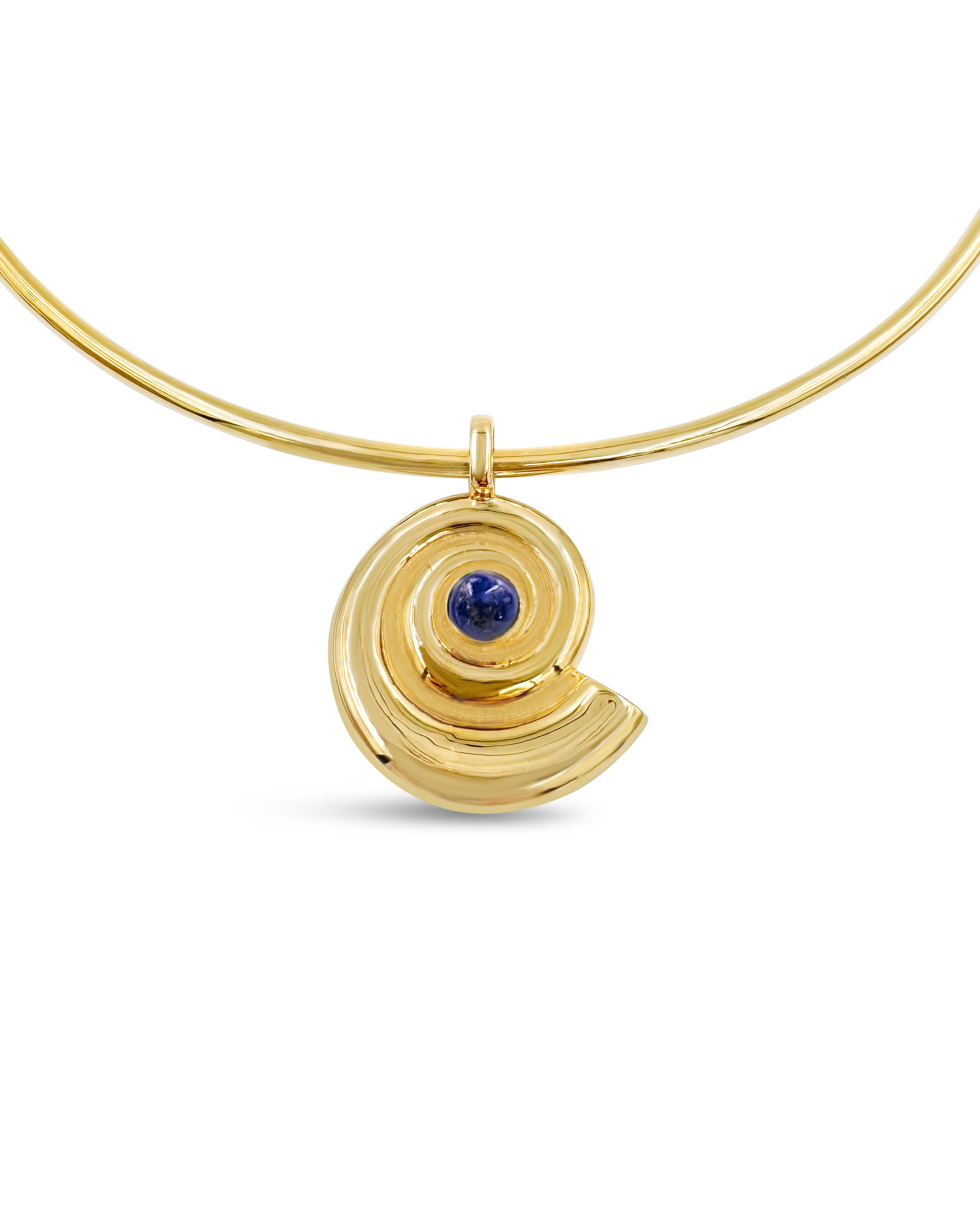 Daphine Agathe chocker necklace in gold with Lapis Lazuli