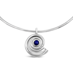 Daphine Agathe necklace in silver with Lapis Lazuli stone