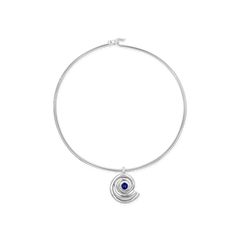 Daphine Agathe necklace in silver with Lapis Lazuli stone