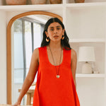Monikh Dale x Daphine Vol. II. Monikh wears the Rochelle Gold Plated Earrings and Singh Gold Plated Pendant Necklace.