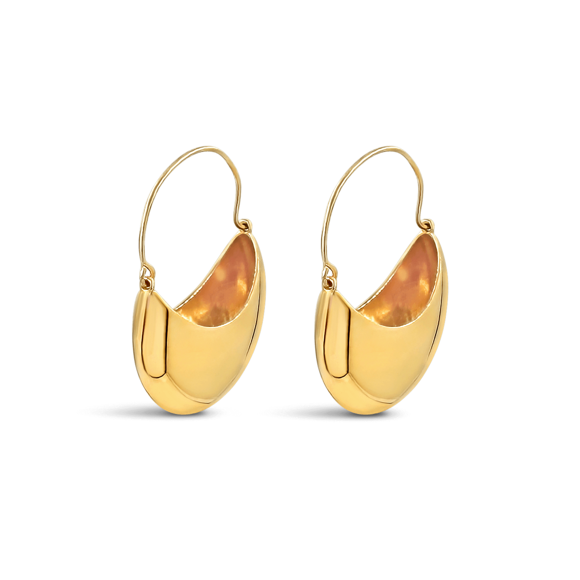 Rochelle Hoops Earrings, 18ct Gold Plated.