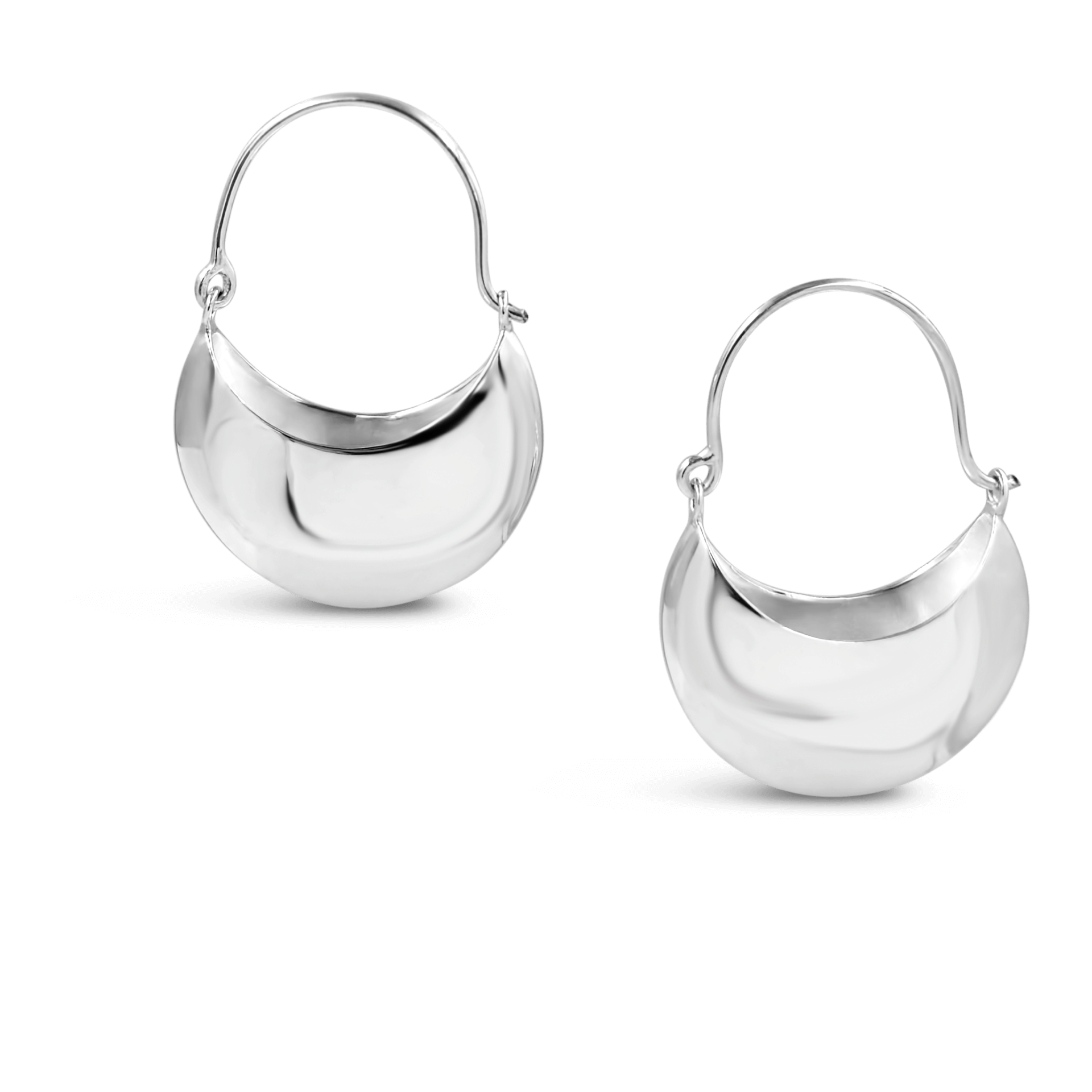 Rochelle Hoops Earrings, Silver Plated.