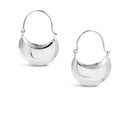Rochelle Hoops Earrings, Silver Plated.