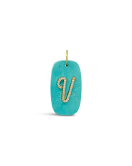 INITIAL STONE CHARM - V